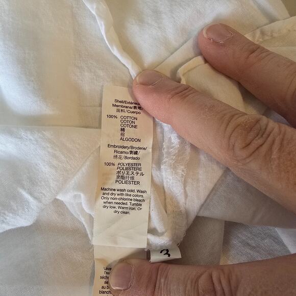 Gap Long Sleeve Blouse Women's XXL White w/ Red & Black Embroidered - Picture 5 of 16